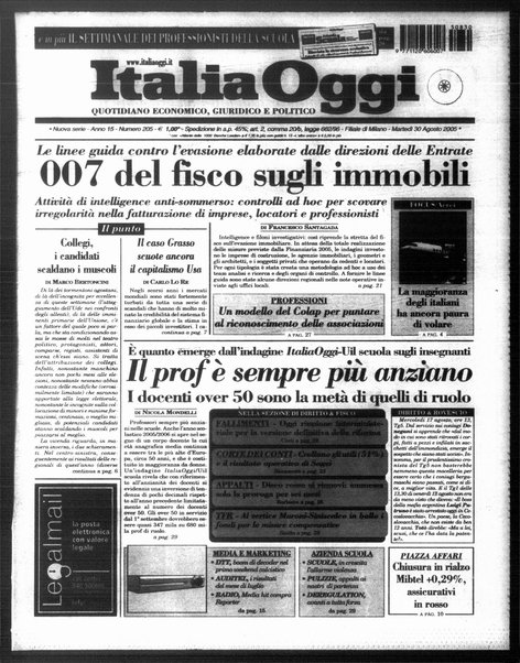 Italia oggi : quotidiano di economia finanza e politica